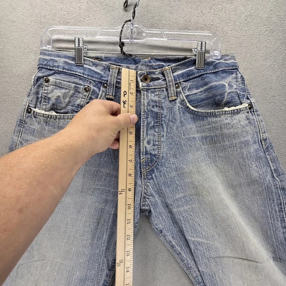 Edwin Jeans Mens Blue Selvedge 505BXX Whiskers Thrashed Light Wash Fits 29x30
